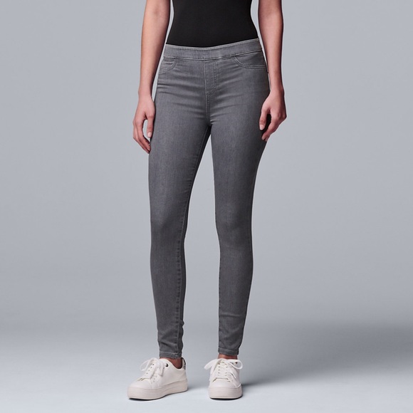 NWOT SimplyVeraVeraWang Gray Denim Legging - Picture 1 of 11